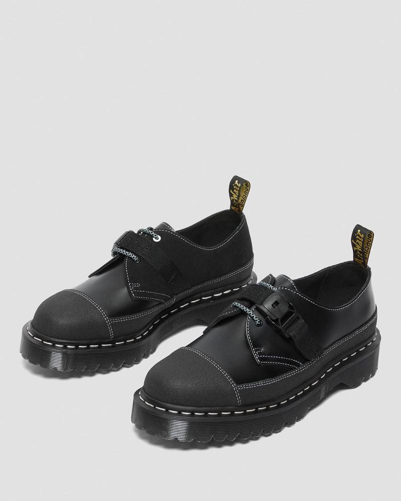 Dr Martens 1461 Tech Made in England Přezkou Oxford Sko Dame Sort | DK 375WNB